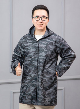 罩衣大人加宽围i裙长袖男外套防水时尚家用厨房秋冬工作服印字定