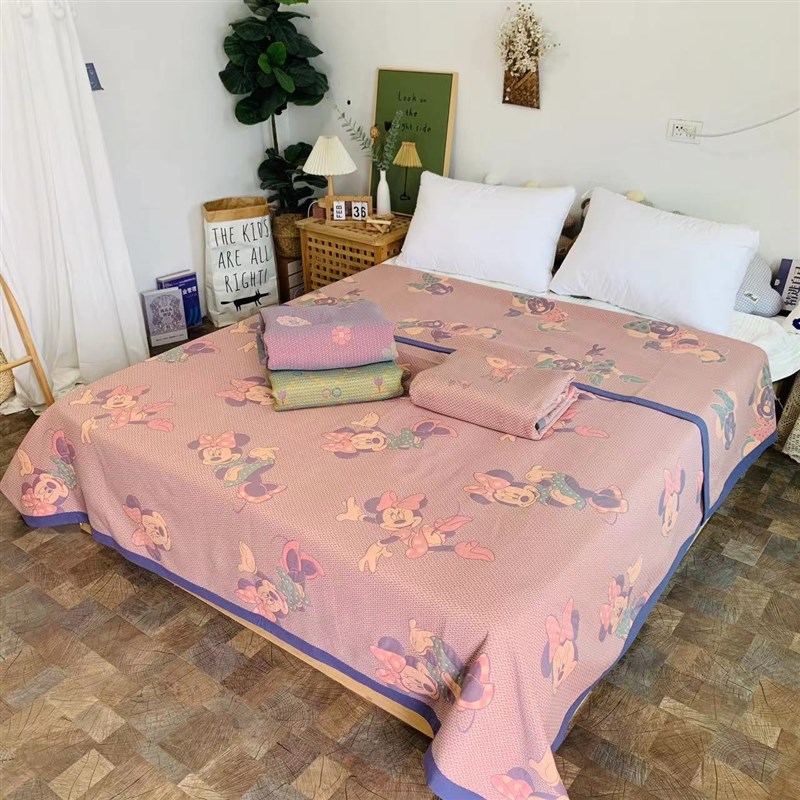 亚麻软凉席夏季透气抗菌成人2F00*230可机洗可折叠