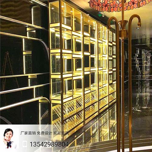 不锈钢酒柜欧式家用红酒柜酒吧展示柜餐厅别墅红酒架恒温柜订制