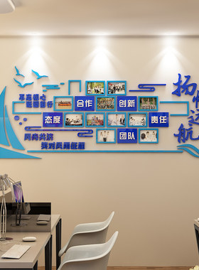 团队励志墙贴公司企业q办公室背景墙装饰亚克力立体文化墙标语墙