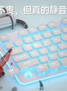 静音键盘机械手感有线台式电脑笔B记本女生办公打字专用鼠标套装