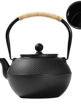 铸铁铁茶壶单壶铁壶搪瓷内壁日式煮茶器复古茶Q具烧水壶餐厅泡茶