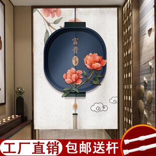 饰免打孔卫生间半遮挡风厨房挂帘子 门帘隔断帘卧室家用布艺客厅装