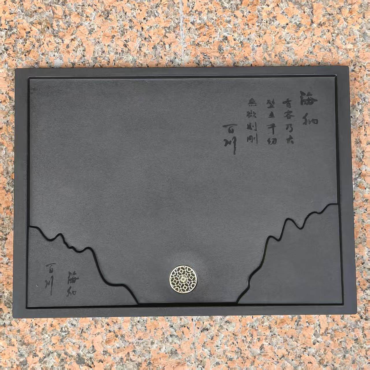 特价人造石茶盘仿乌金石嵌入式尺寸人造板排水茶盘新款家用排水