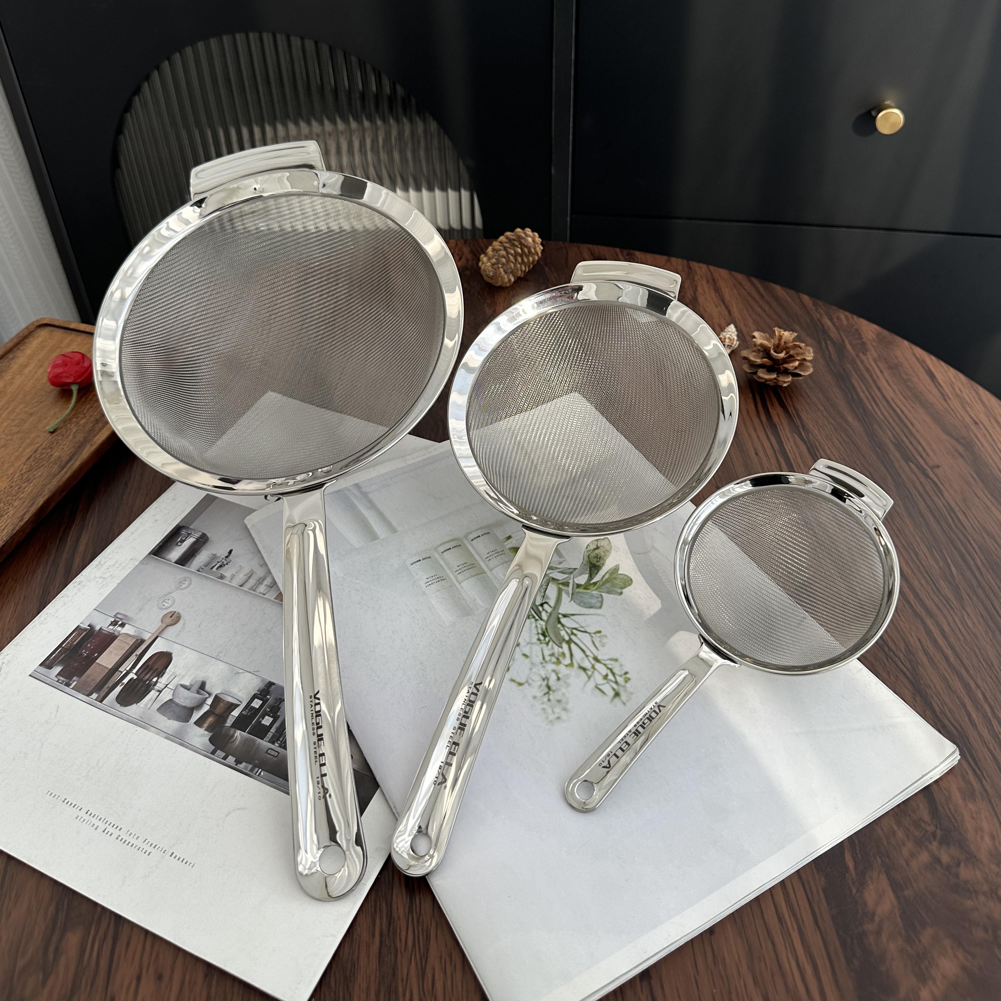 VE大号18/10不锈钢家用厨房豆浆过滤网筛婴儿辅食超密细漏网漏勺