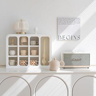 livingplus北欧杯架简约桌面收纳架墙上置物架客厅壁柜吊柜格子架