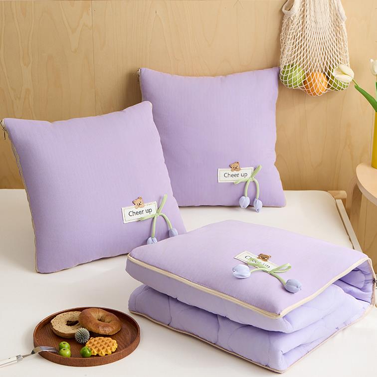 郁金香抱枕被子两用汽车沙发靠枕办公室午睡全棉纯棉空调被二合一
