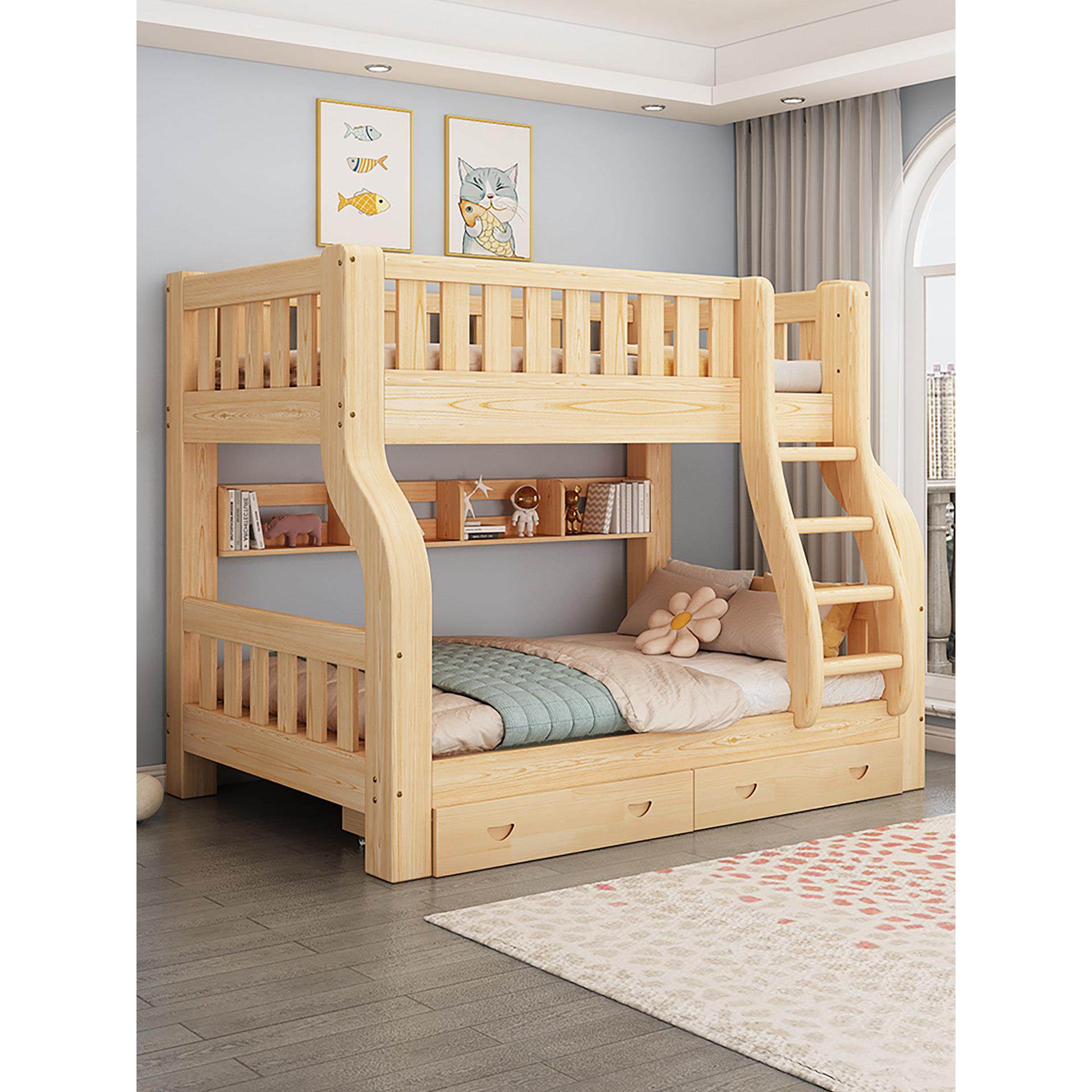 上下床双层床多功能高低床子母床两层全实木儿童床上下铺木床大人,住宅家具,高低/子母床,淘宝优惠券,粉丝福利购,淘宝优惠卷