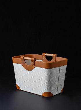 不仅仅是Loro Pian@Antique白色珍珠压花外缝皮革实木处理多用途