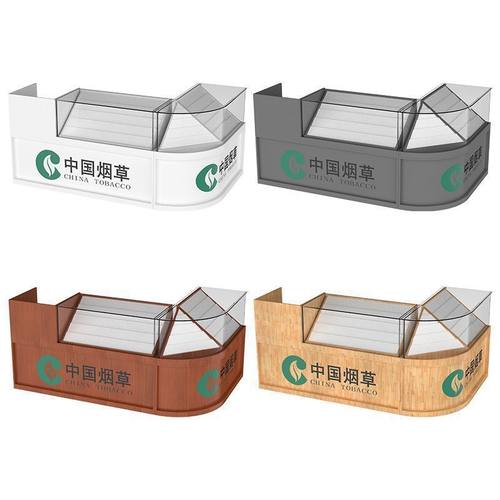 新款烟酒展示柜便利店超市钢化玻璃收银台一体弧形柜台组合无