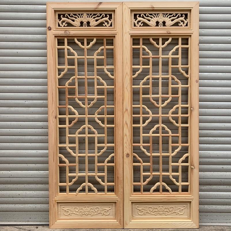 实木花格新中式仿古门窗花镂空屏风隔断入户背景吊顶装饰木格栅栏