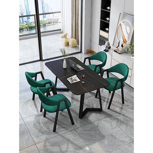 斯堪 纳维亚无障碍豪华无障碍豪华2024新石板餐桌和椅子组合为家