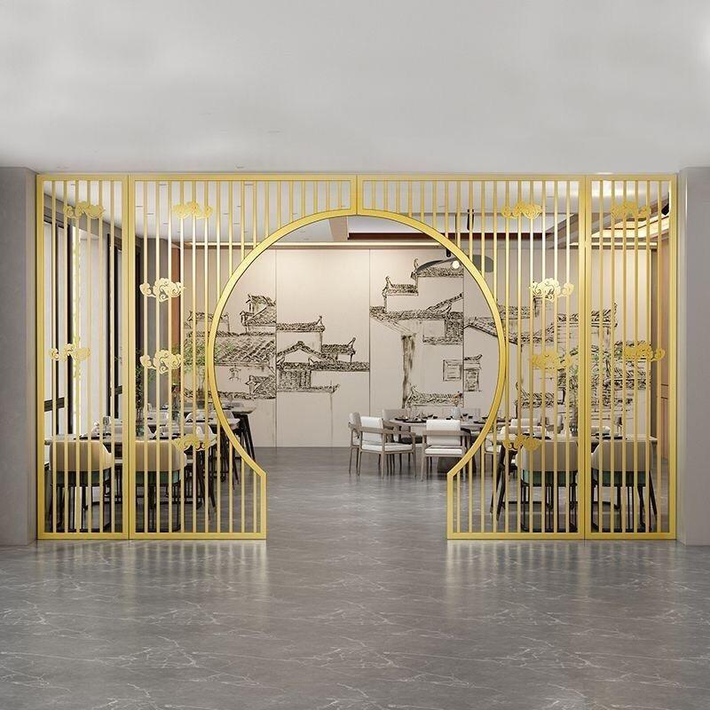 铁艺月亮门拱门屏风隔断餐厅棋牌室办公室养生馆客厅玄关简约中式