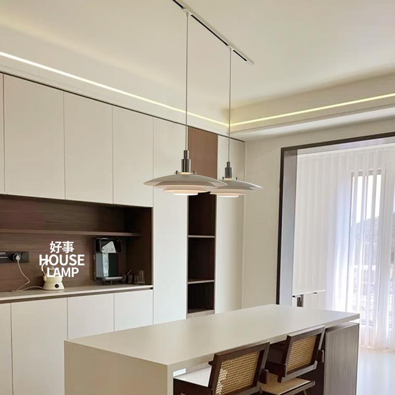 北欧PH4餐厅吊灯双头现代简约客厅岛台设计师飞碟轨道可移位灯具