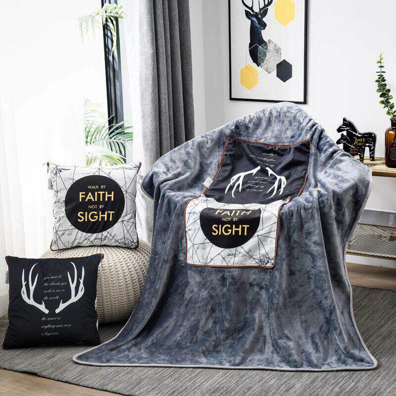 多功能枕头被两用毯子办公室午睡枕头二合一沙发小靠垫汽车空调被