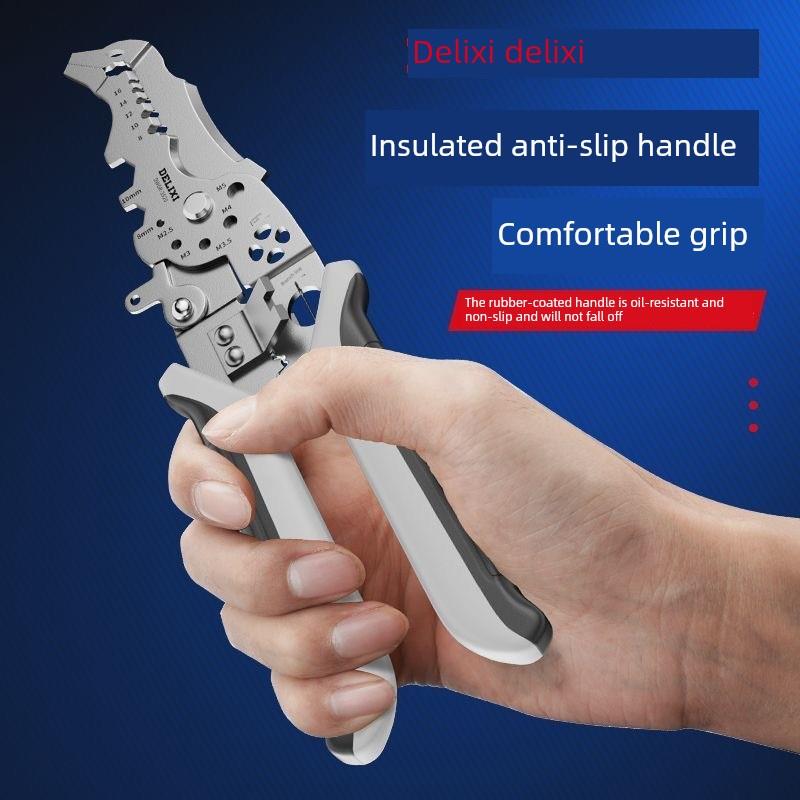 德国进口弯头多功能剥线钳电工剥线钳线压线绕线切线剥线螺钉