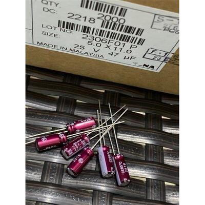 100个=42元 RA3- 47UF25V ELNA伊娜 紫红袍 音频电解电容器 5*11