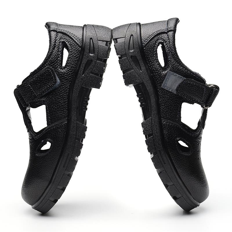 夏季劳保鞋男夏天大眼透气工地鞋钢头钢板防臭防砸工作鞋大孔凉鞋