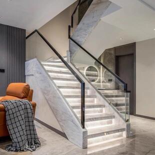 玻璃楼梯扶手立柱简约钢化玻璃阳台护栏室内家用不锈钢扶手栏杆