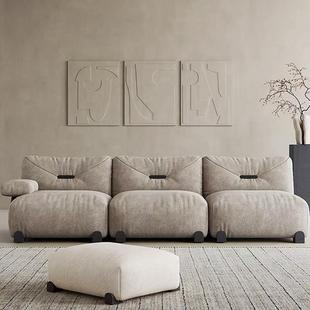 意式极简云朵雪尼尔布艺直排沙发2025新款模块组合客厅沙发小户型