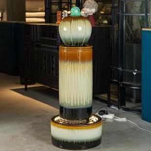 景德镇创意新中国风财富流水陶瓷饰品家居客厅茶几办公室装修循环