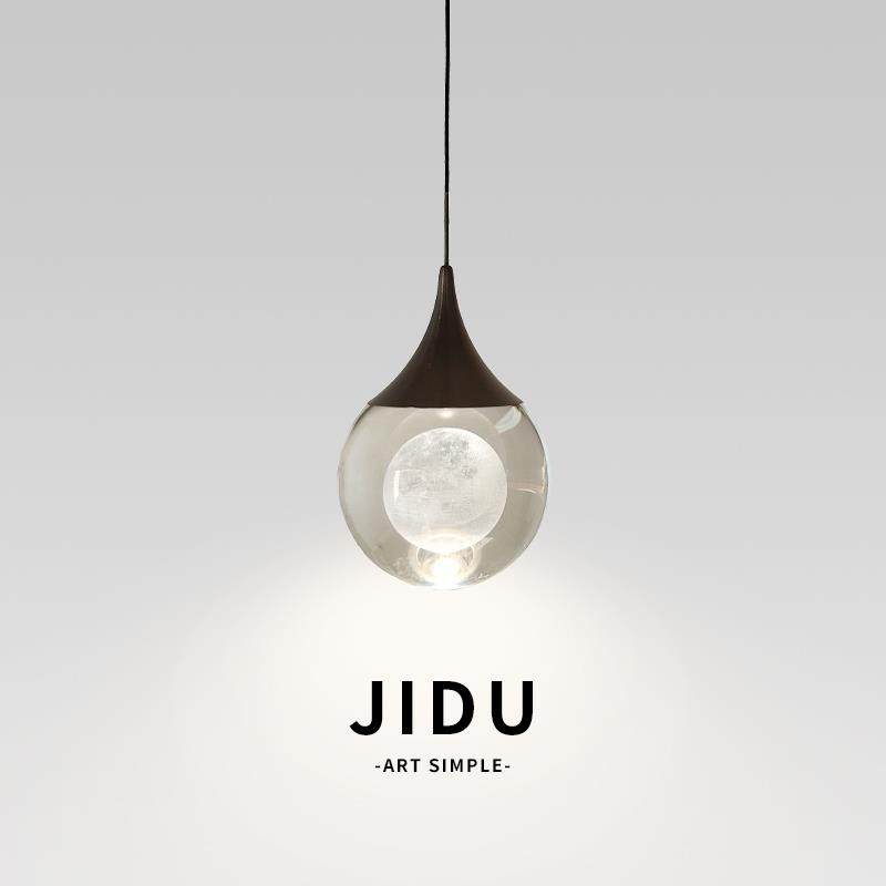 几度意式极简卧室床头灯现代简约创意新款月球吧台水晶艺术小吊灯