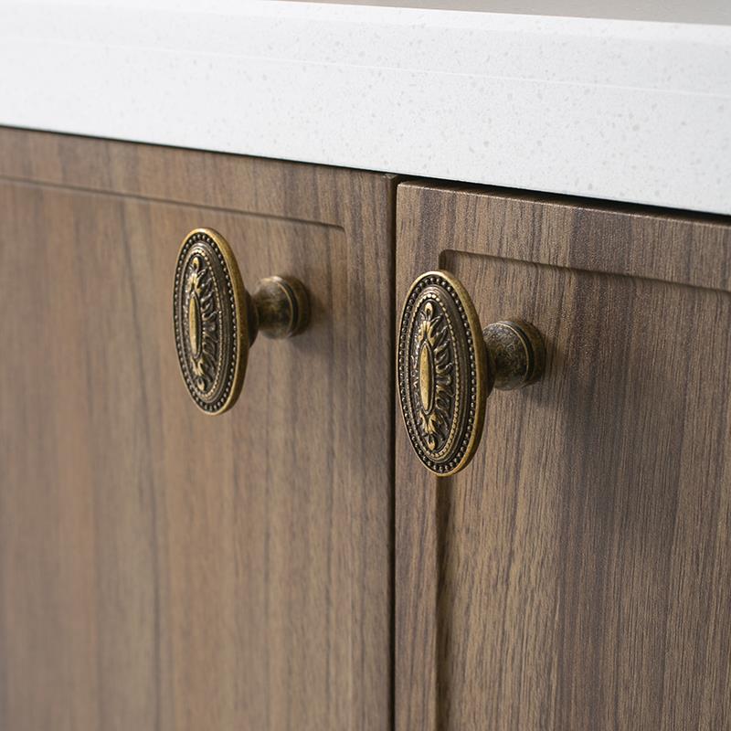 不止黄铜法式复古拉手高端衣柜橱柜抽屉柜门古铜色家具单孔把手