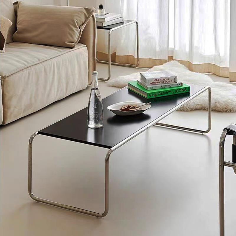 中古风茶几客厅家用小户型极简设计师覆古不锈钢轻奢高级感矮桌子