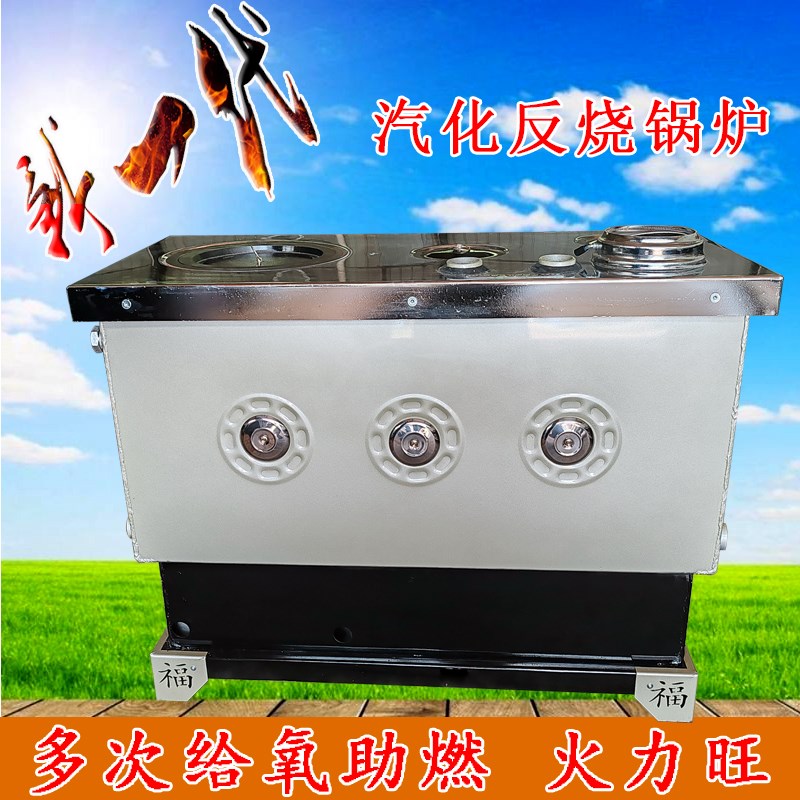 燃煤柴锅炉家用网红地暖暖别墅取暖气反烧气化数控智能柴煤采暖炉