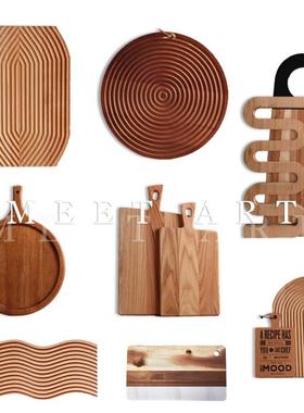 现代简约创意砧板餐板面包板菜板装饰托盘样板间厨房饰品摆件软装