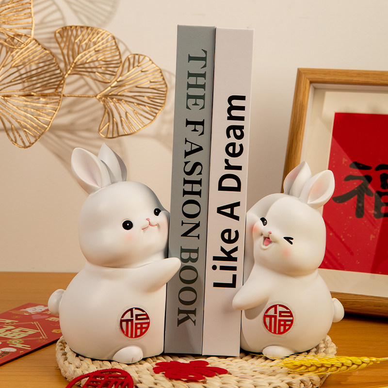 小兔子摆件一对2026新款高级感客厅旺宅吉祥物装饰品情侣新婚礼物