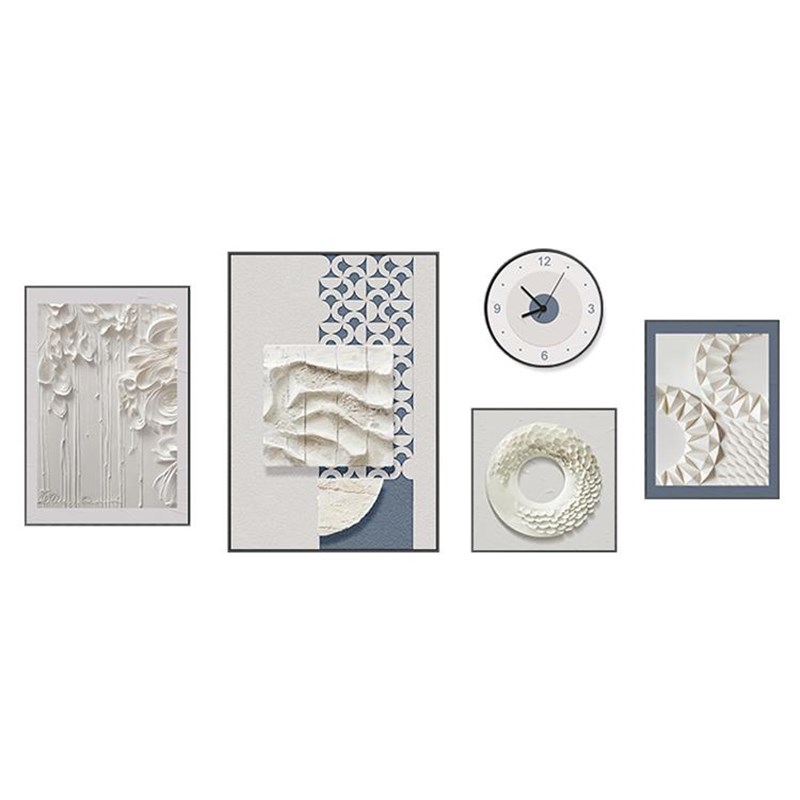 浮雕立体感客厅装饰画抽象高级感沙发背景墙挂画现代简约组合壁画