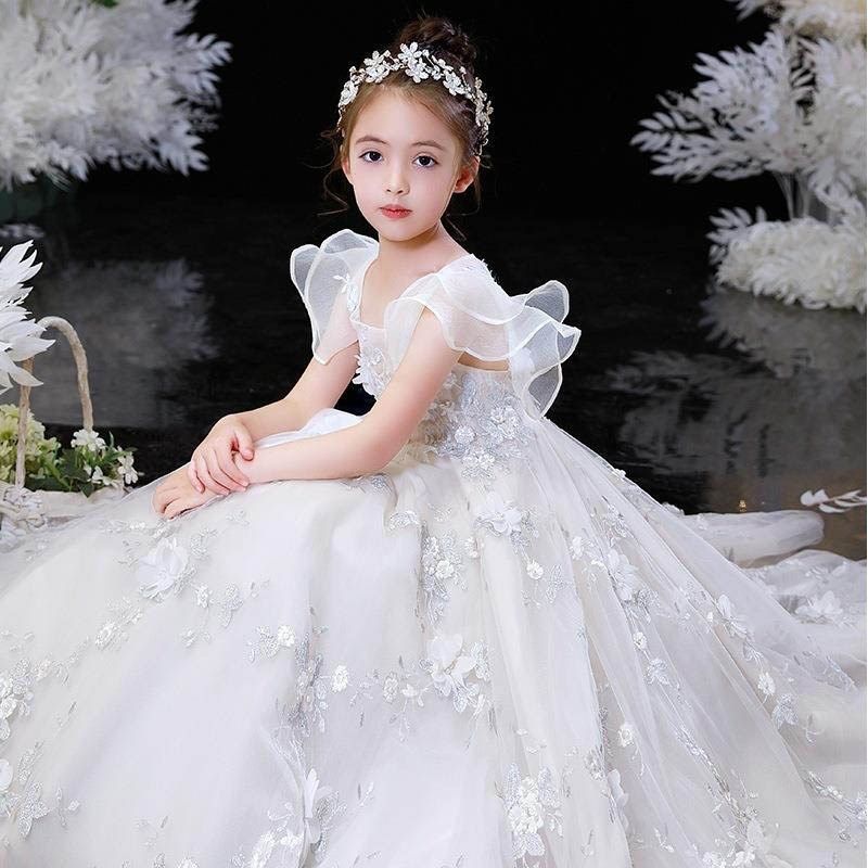 2024儿童白色花童婚纱礼服小女童主持蓬蓬纱公主裙走秀主持演出服,童装/婴儿装/亲子装,儿童礼服,淘宝优惠券,粉丝福利购,淘宝优惠卷