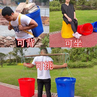 大背篓仿竹编塑料大背篓娃娃背篼塑料箩筐大号熟料背篼加厚大箩筐