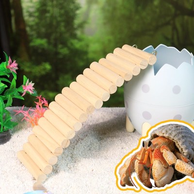 寄居蟹爬梯攀爬蜕皮桶爬梯玩具装饰树藤条楼梯摆件