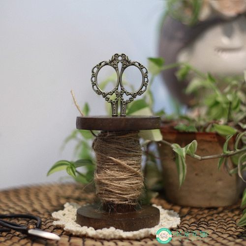 手工木质线轴架蕾丝架带剪刀麻绳支架麻布架收纳家居布艺线轴芯