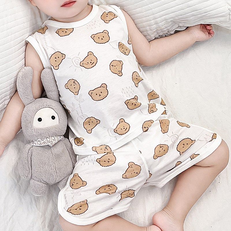 儿童男童背心套装夏季薄款纯棉夏装宝宝无袖短裤女孩婴幼儿家居服,童装/婴儿装/亲子装,家居服套装,淘宝优惠券,粉丝福利购,淘宝优惠卷