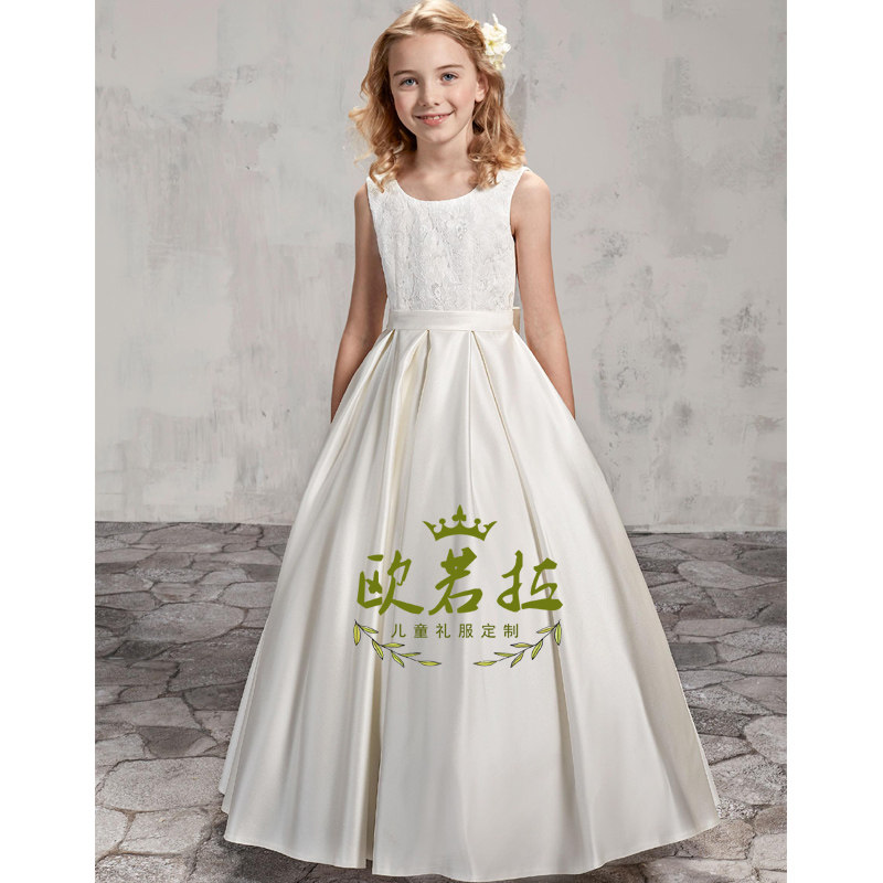 儿童锻面长款伴娘婚纱公主裙女童大提琴演奏钢琴主持人演出晚礼服,童装/婴儿装/亲子装,儿童礼服,淘宝优惠券,粉丝福利购,淘宝优惠卷