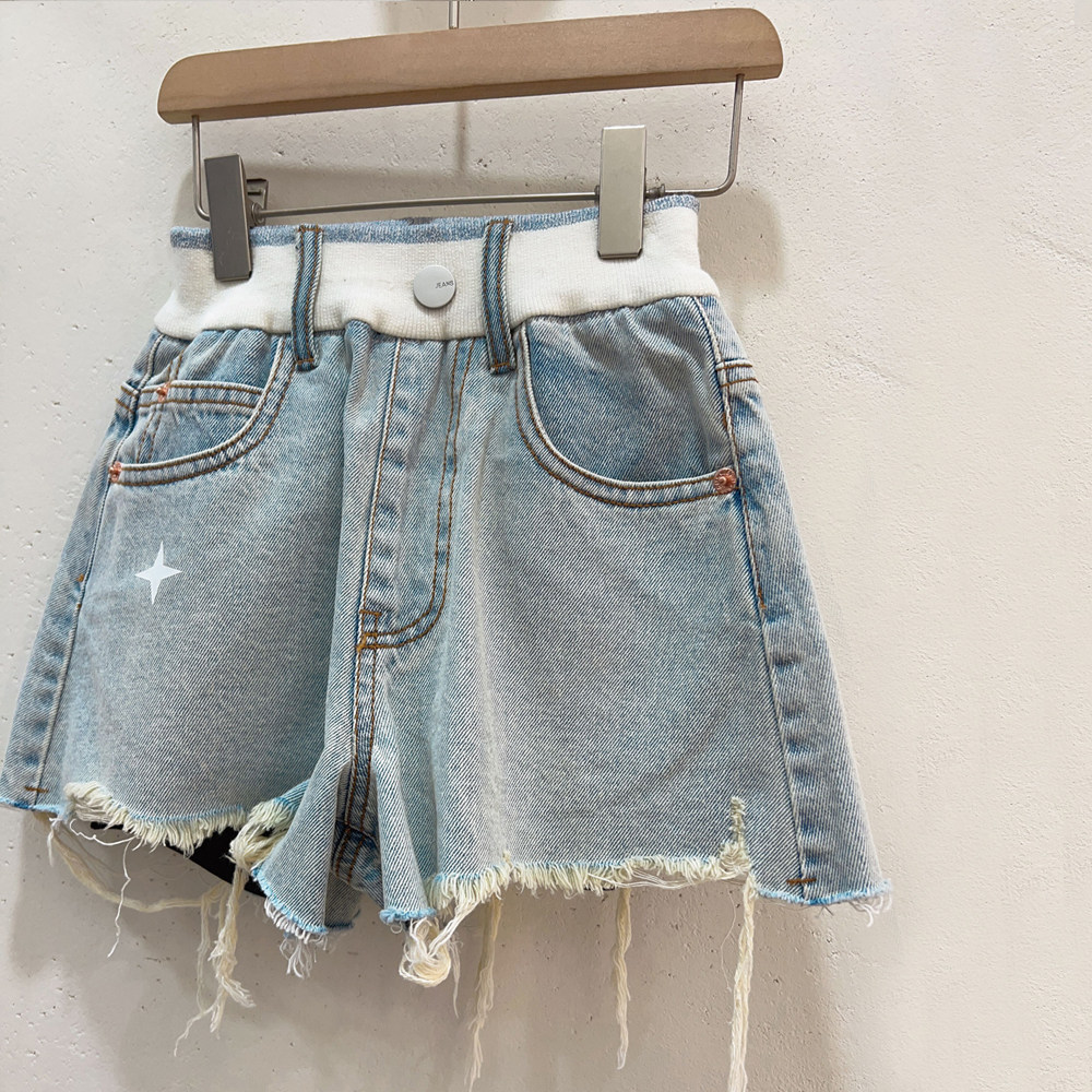 女童牛仔短裤2023新款儿童夏季薄款裤子洋派破洞休闲五分热裤夏款,童装/婴儿装/亲子装,裤子,淘宝优惠券,粉丝福利购,淘宝优惠卷