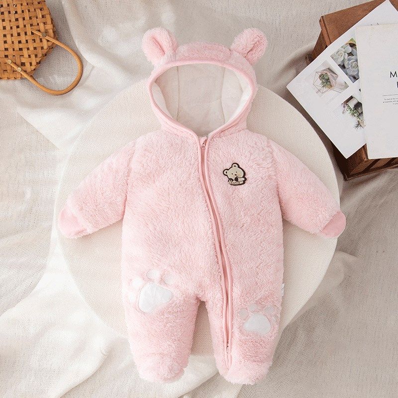 婴儿冬装加绒0-3-6-12个月女宝宝外出防风包脚连体衣粉色棉服女孩,童装/婴儿装/亲子装,连身衣/爬服/哈衣,淘宝优惠券,粉丝福利购,淘宝优惠卷