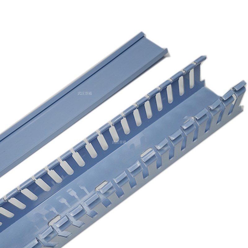 塑料蓝色bPVC线槽U型配电柜电缆线槽阻燃现货25/30/40/50/60/80