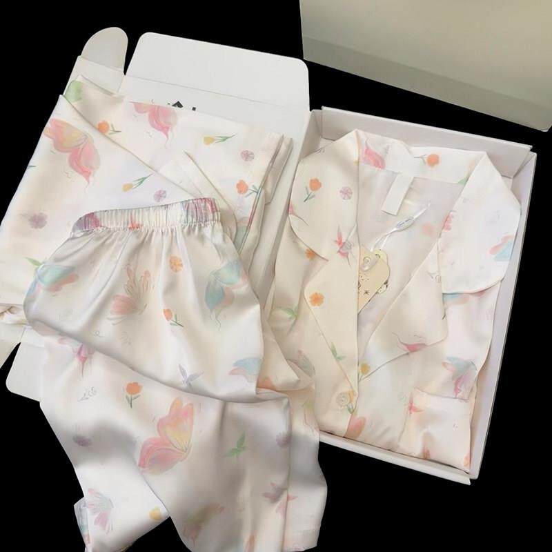 母亲节夏季真丝桑蚕丝睡衣女款家居服高级感节日送妈妈婆婆礼盒装
