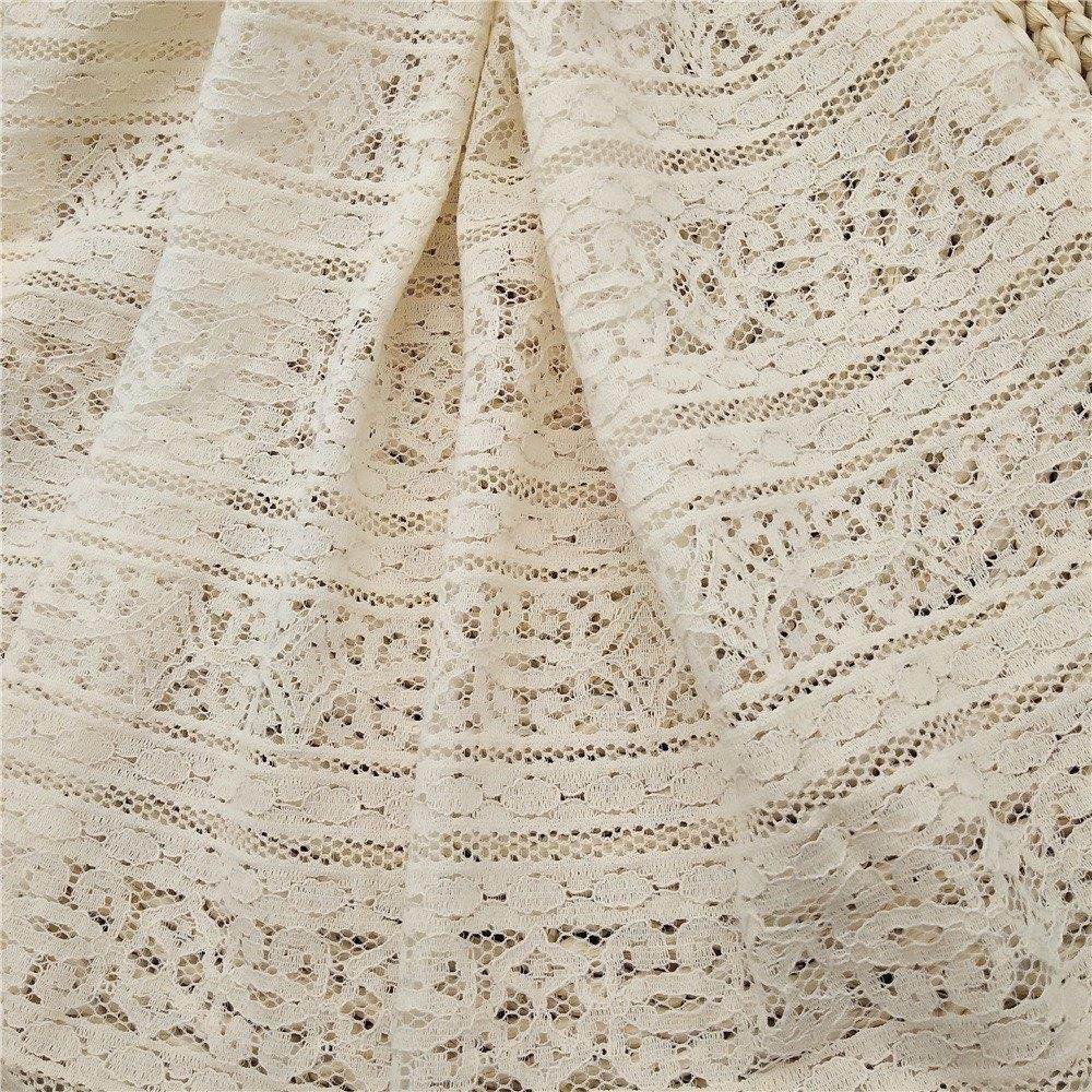米白色锦棉无弹蕾丝连衣裙面料锦棉条纹软蕾丝布料宽幅150厘米,居家布艺,海绵垫/布料/面料/手工diy,淘宝优惠券,粉丝福利购,淘宝优惠卷
