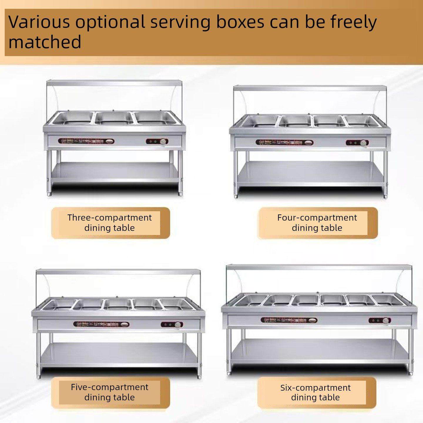 快餐保温加热台餐车电加热自助餐炉罩子早点熟食玻璃罩展示罩商用