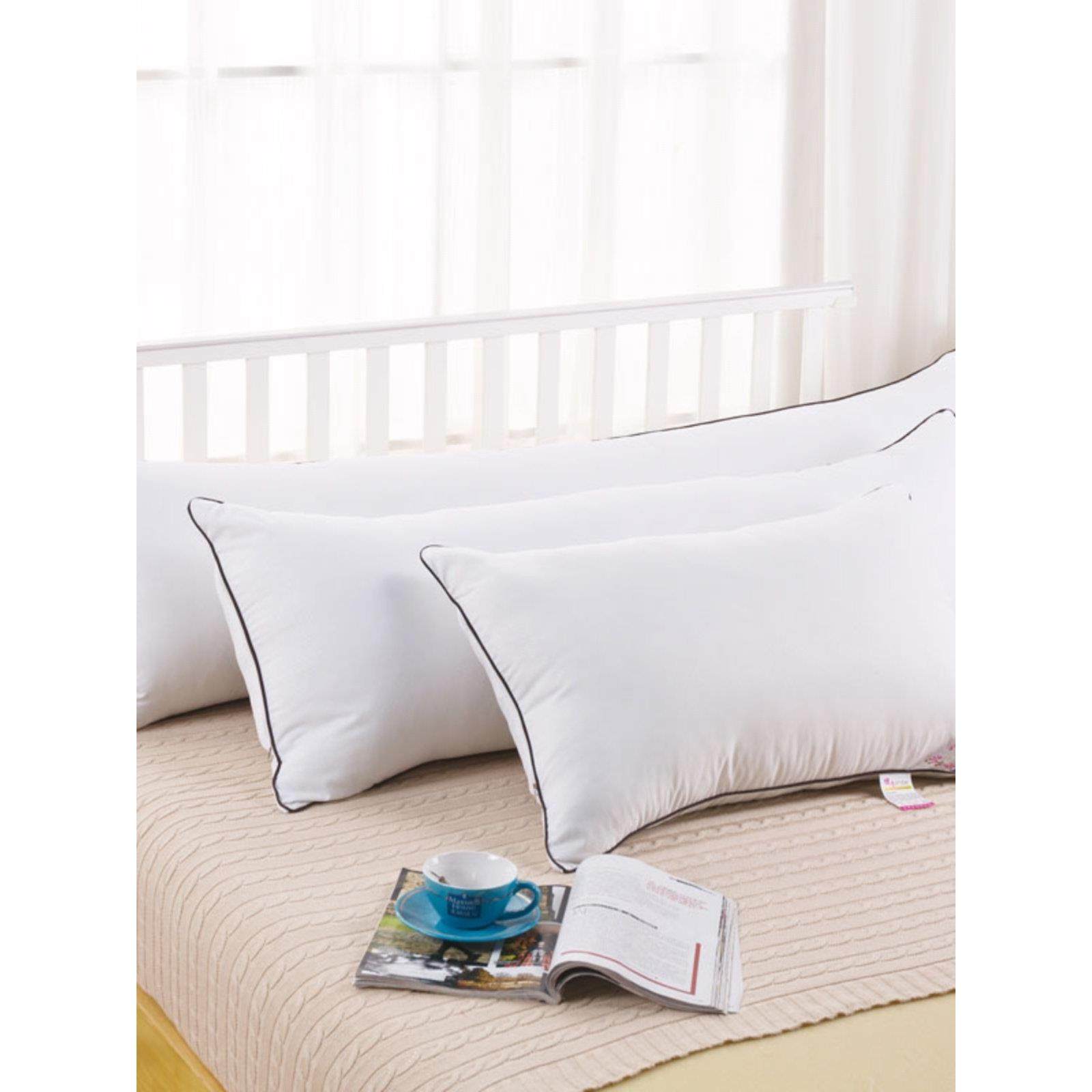 白色磨毛面料高弹PP棉填充拉炼式单双人1.2米1.5米1.8m长枕头枕芯,床上用品,枕头/枕芯,淘宝优惠券,粉丝福利购,淘宝优惠卷