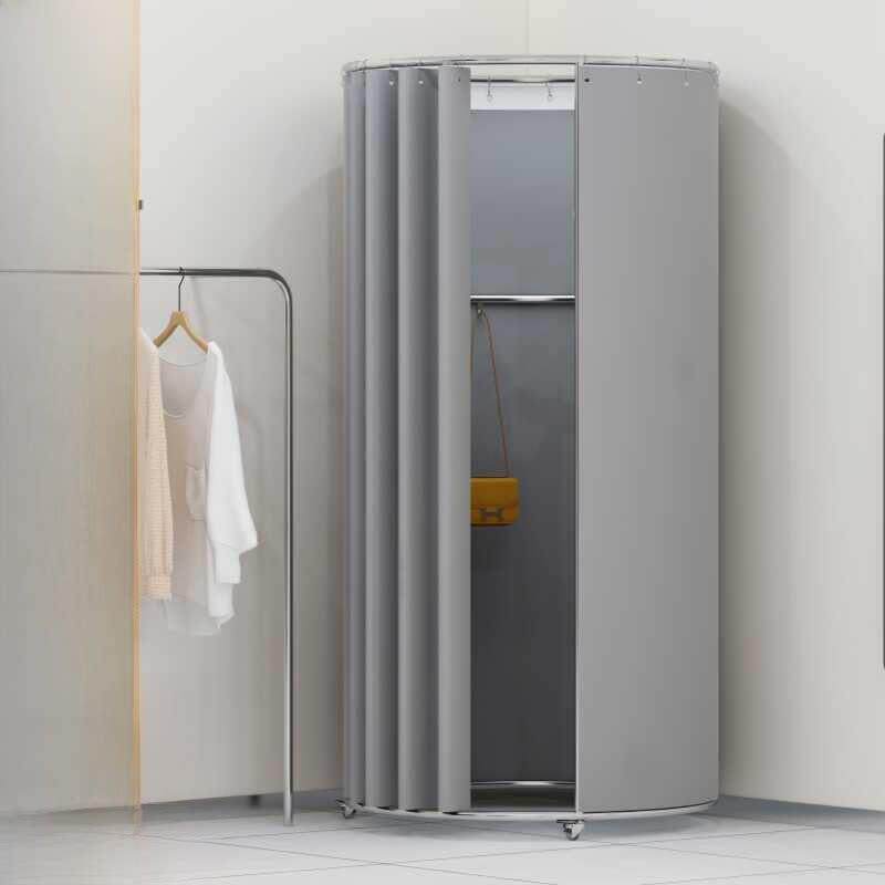 商场临时移动试衣间服装店落地简易换衣间可拆卸不锈钢更衣室门帘