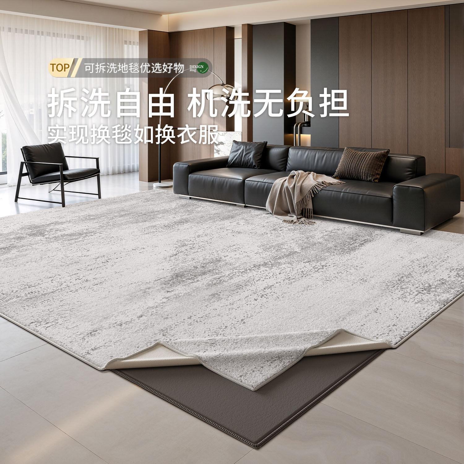 可拆洗地毯客厅轻奢高级感双层可机洗沙发隔音垫免打理卧室床边毯