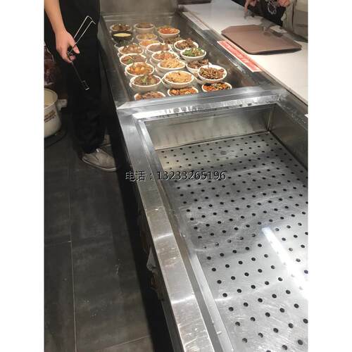 商用台式立式快餐保温台售饭台小碗菜不锈钢快餐保温车浏阳蒸菜台