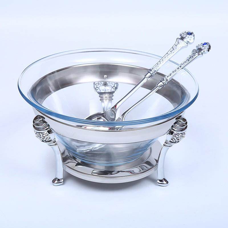 蔬菜凉菜玻璃水果盘沙拉色拉水晶吃饭拌面甜品料理碗创意高颜值