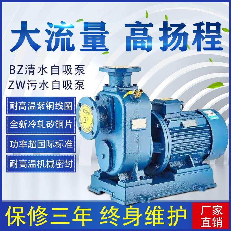 BZ三相工业自吸泵380V管道泵卧式离心泵抽水泵农用大流量抽水机